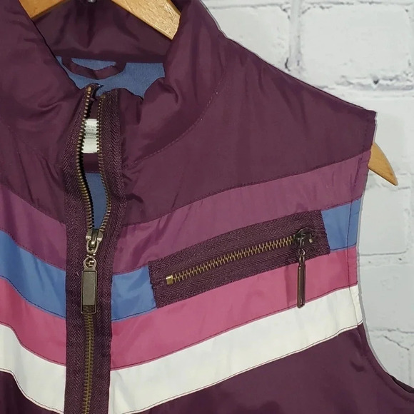 Maurice’s Women's Maroon Crop Vest with Stripes Size L - Picture 3 of 12